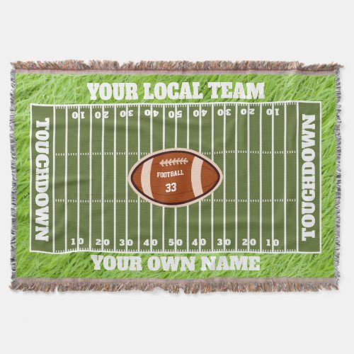 Personalized Football 20 Throw Blanket