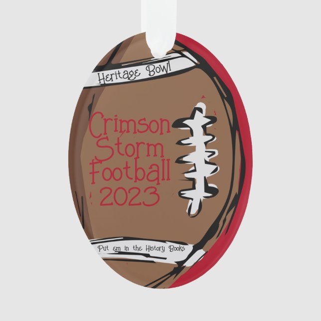 Personalized Football Acrylic Ornament (Front)