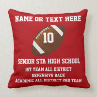 Personalized Football Award Pillow with YOUR TEXT