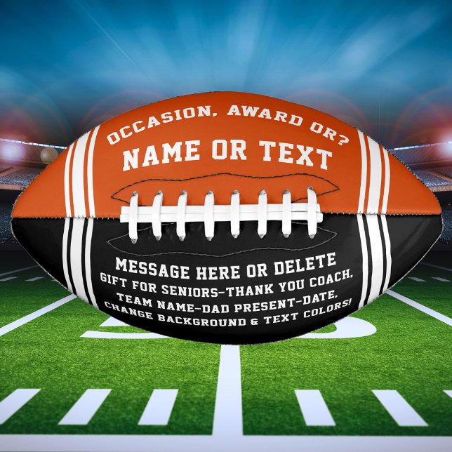Personalized Football Ball. CHANGE COLORS (Personalized Footballs. Senior night football ideas, Gifts for football coaches. Football Gifts.    )