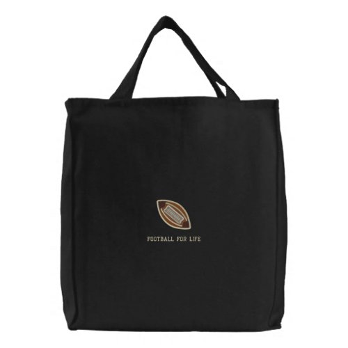 Personalized Football Ball Embroidered Tote Bag