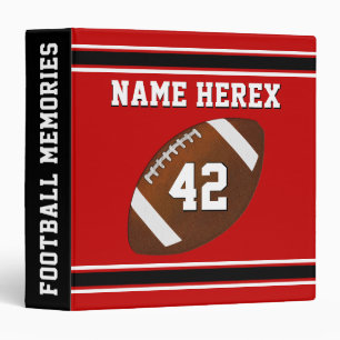 Personalized Football Binder, Your Colors and Text 3 Ring Binder