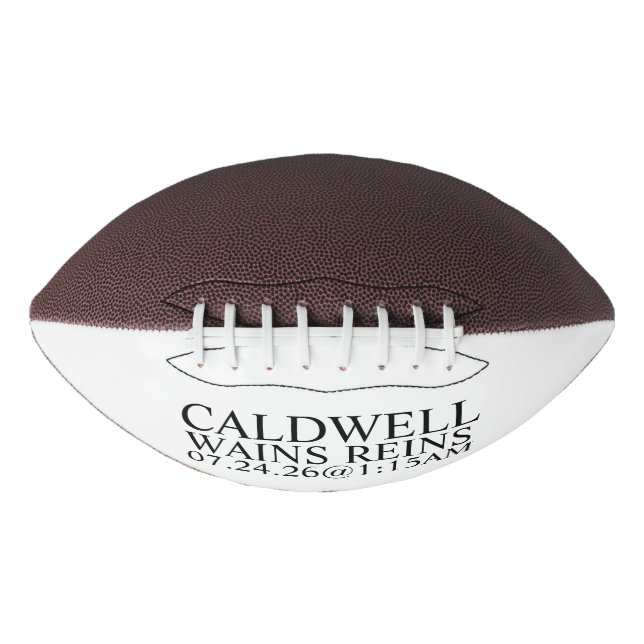 Personalized Football Birth Announcement, Baby Boy (Front)