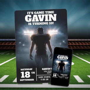 Personalized Football Birthday Party Invitation