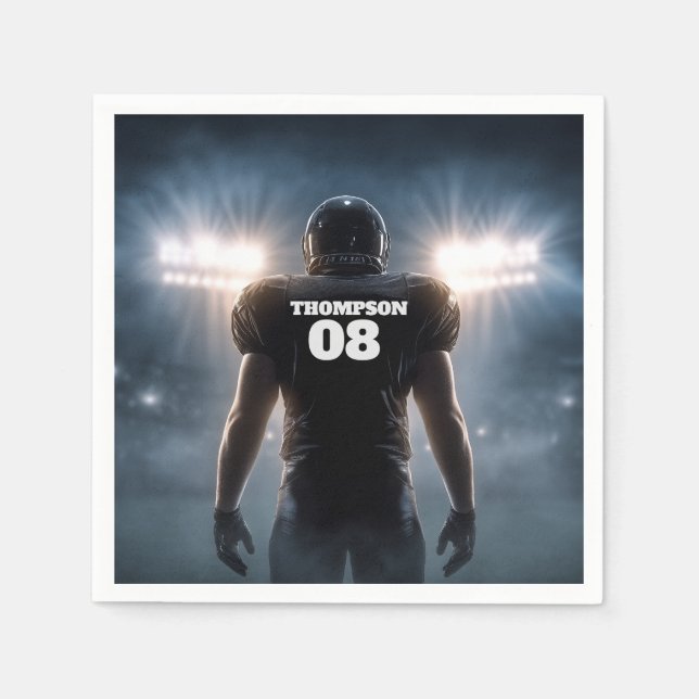 Personalized Football Birthday Party Napkins (Front)
