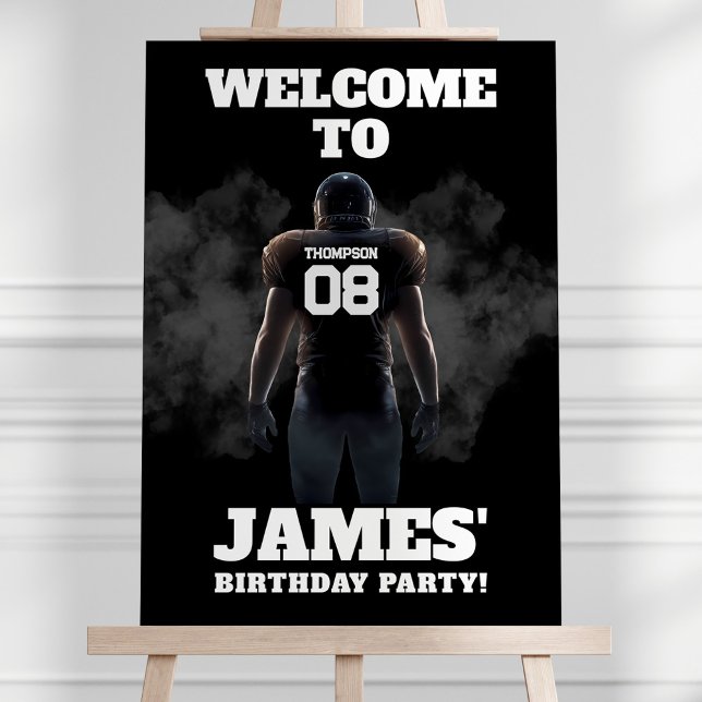 Personalized Football Birthday Party Welcome Sign (Creator Uploaded)