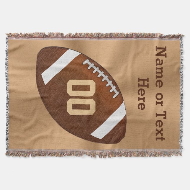 Personalized Football Blanket NAME and NUMBER (Front)