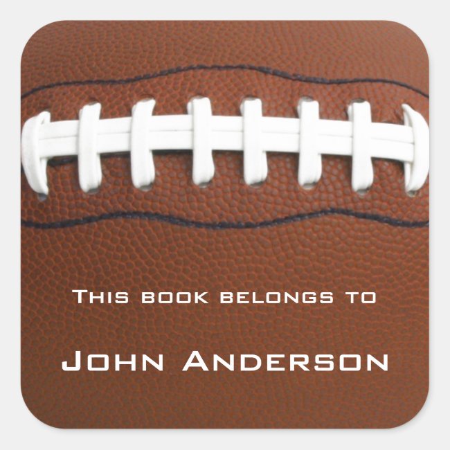 Personalized Football Bookplate Sticker
