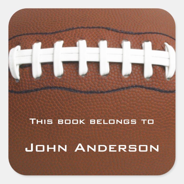 Personalized Football Bookplate Sticker