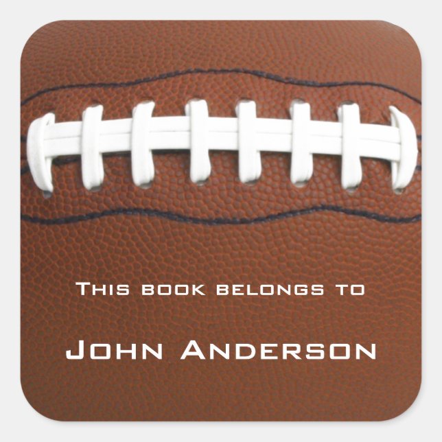 Personalized Football Bookplate Sticker (Front)