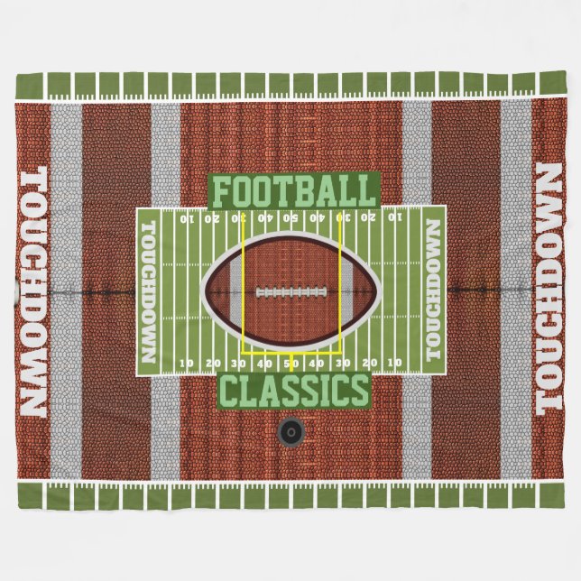 Personalized Football Classics Fleece Blanket (Front (Horizontal))