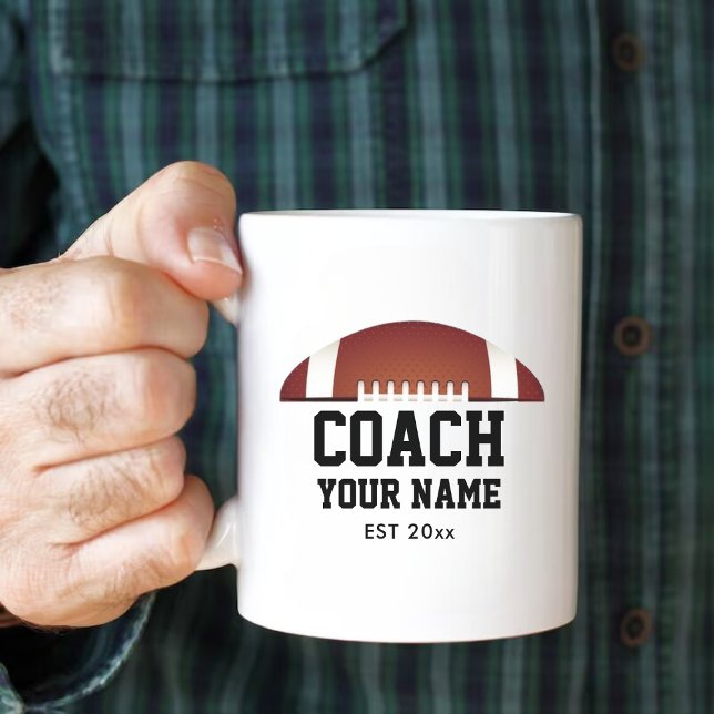 Personalized Football Coach Appreciation Jumbo Giant Coffee Mug (Personalized Football Coach Appreciation Jumbo Giant Coffee Mug)
