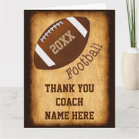 Personalized Football Coach Card, Player's NAMES