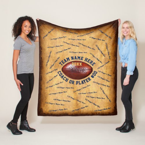 Personalized Football Coach Gift Ideas or Players Fleece Blanket