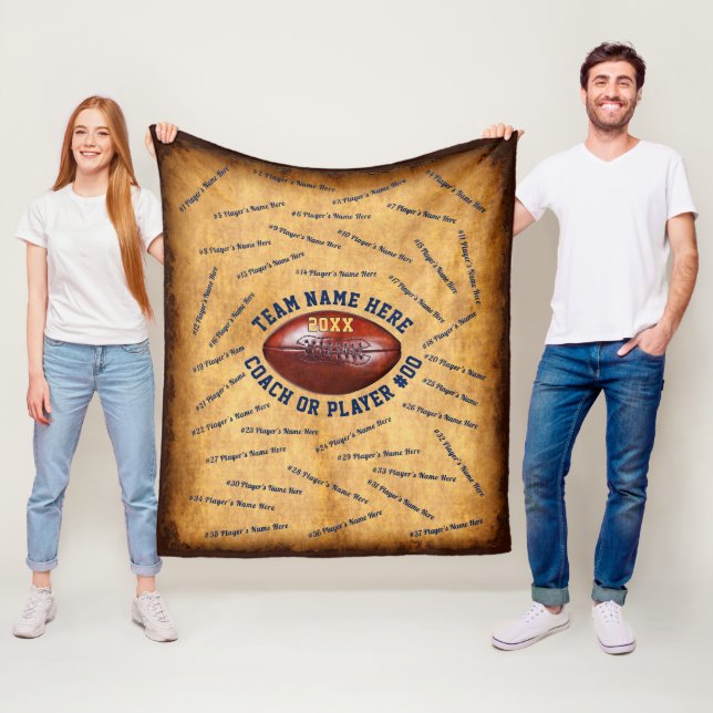 Personalized Football Coach Gift Ideas or Players Fleece Blanket (In Situ)