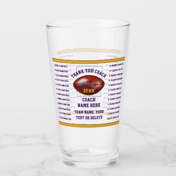 Personalized Football Coach Gifts  Logo Or Delete. Glass by YourSportsGifts at Zazzle