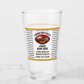 Personalized Football Coach Gifts  Player's Names  Glass by YourSportsGifts at Zazzle