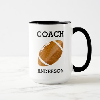 Personalized Football Coach Vintage Masculine Mug by samanndesigns at Zazzle