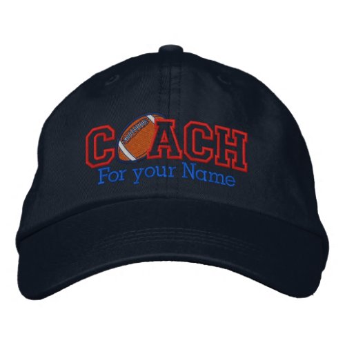 Personalized Football Coach with your name Embroidered Baseball Hat