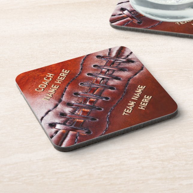 Personalized Football Coasters for Coaches (Left Side)