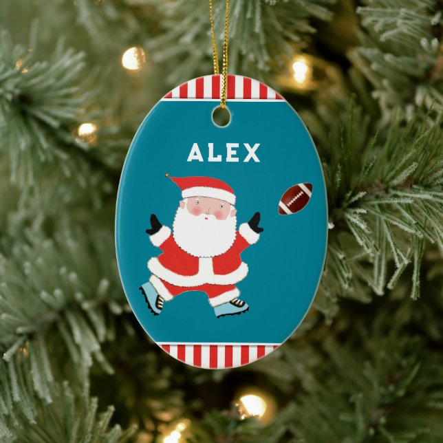 Personalized Football Collectible Ceramic Ornament (Tree)