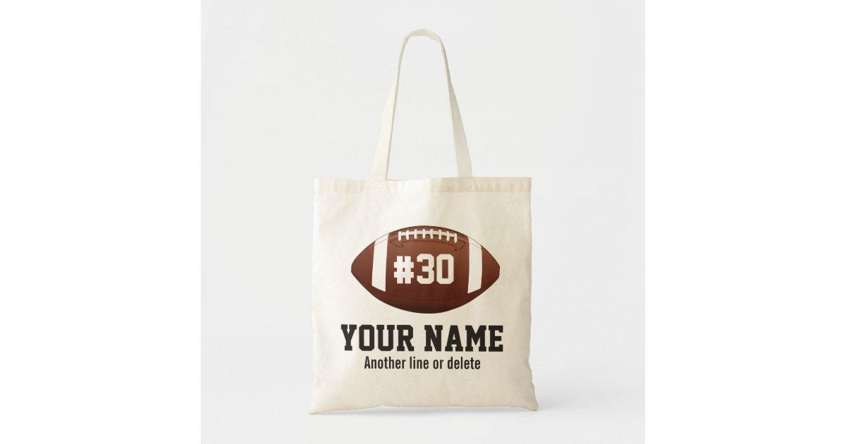 Monogrammed Football Tote Bag