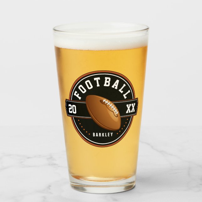 Personalized Football Design  Glass (Front Filled)
