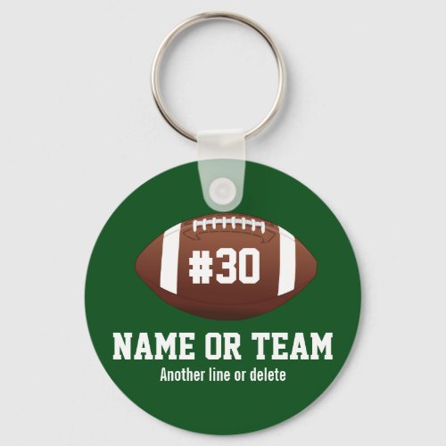 Personalized Football Design Name Number Team Keychain