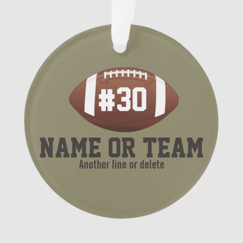 Personalized Football Design Name Number Team Ornament
