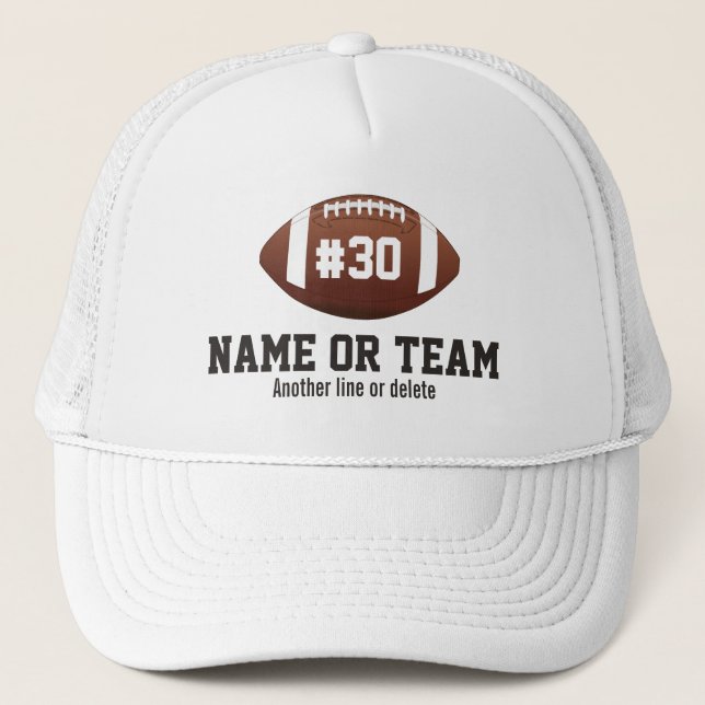 Personalized Football Design Name, Number, Team Trucker Hat (Front)