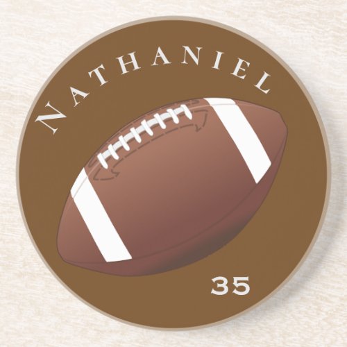 Personalized Football Enthusiasts Photo and Text Coaster
