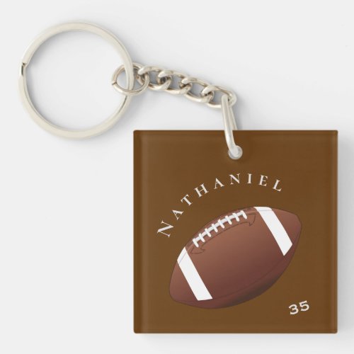 Personalized Football Enthusiasts Photo and Text Keychain