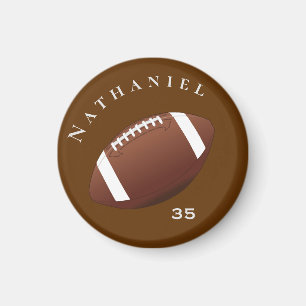 Personalized Football Enthusiasts Photo and Text Magnet