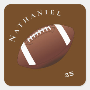 Personalized Football Enthusiasts Photo and Text Square Sticker