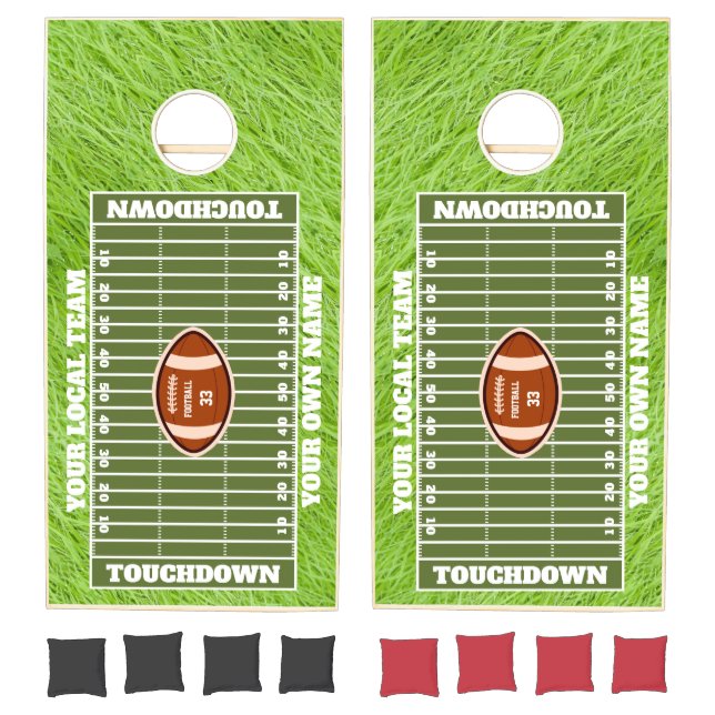 Personalized Football Field Cornhole Set (Set)