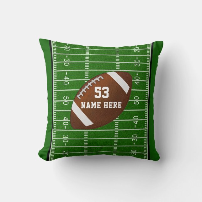 Personalized Football Field Football Gift Ideas Throw Pillow (Front)
