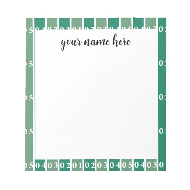 Personalized Football Field Notepad (Front)
