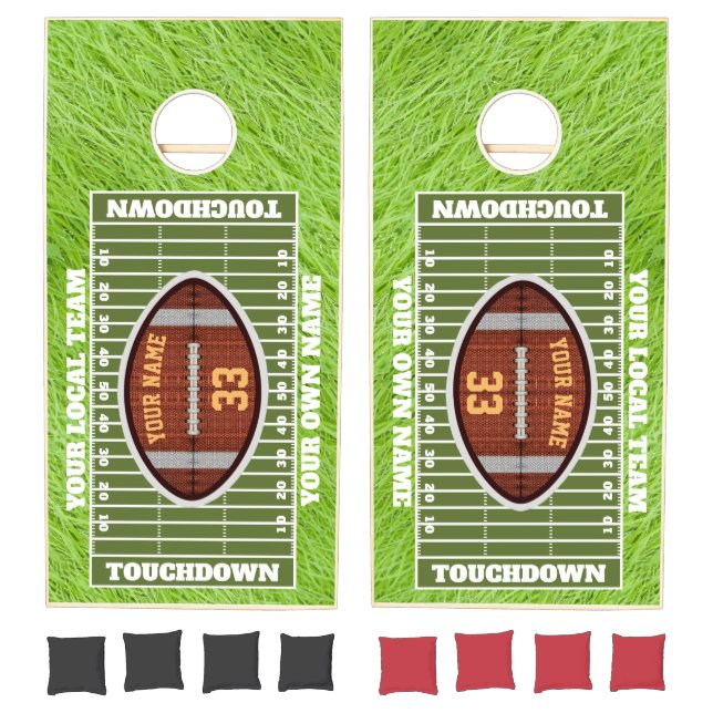 Personalized Football Field On-Field Cornhole Set (Set)
