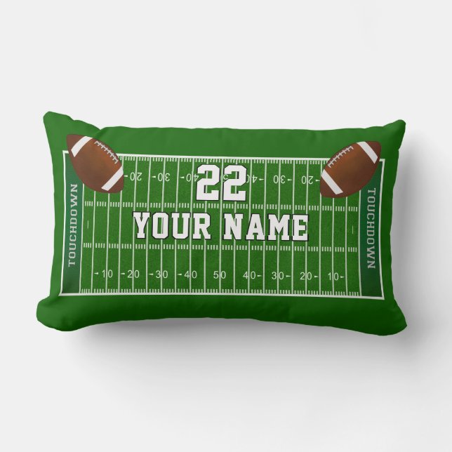 Personalized Football Field Pillow, Lumbar, Square Lumbar Pillow (Front)