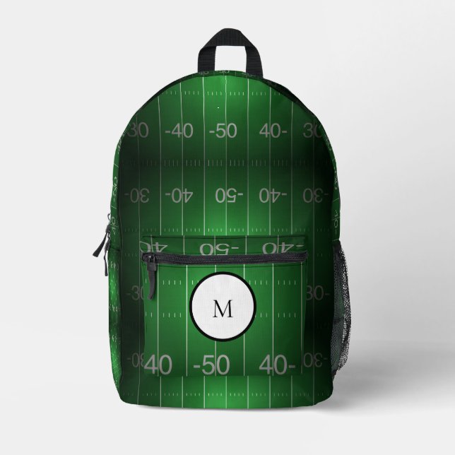 Personalized Football Field Printed Backpack (Front)