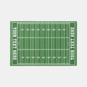 Personalized Football Field Rug with Custom Text
