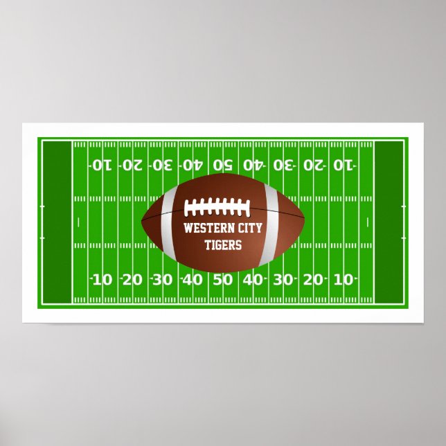 Personalized Football Field Team Custom Name Poster (Front)