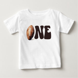 Personalized Football First Year Down Birthday  Baby T-Shirt