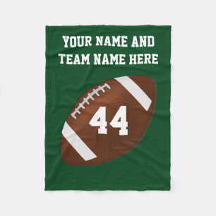 Personalized Football Fleece Blanket, Text, Colors