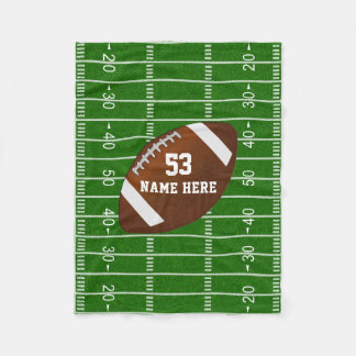 Personalized Football Fleece Blanket,  Your Text