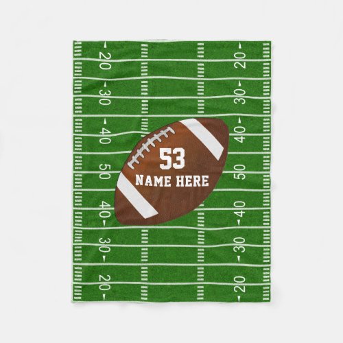 Personalized Football Fleece Blanket  Your Text