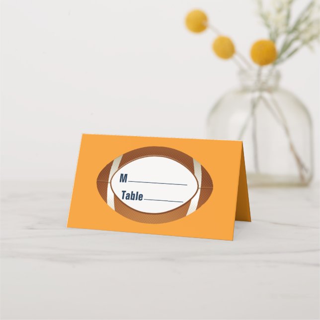Personalized Football Folded Place Card (Front)