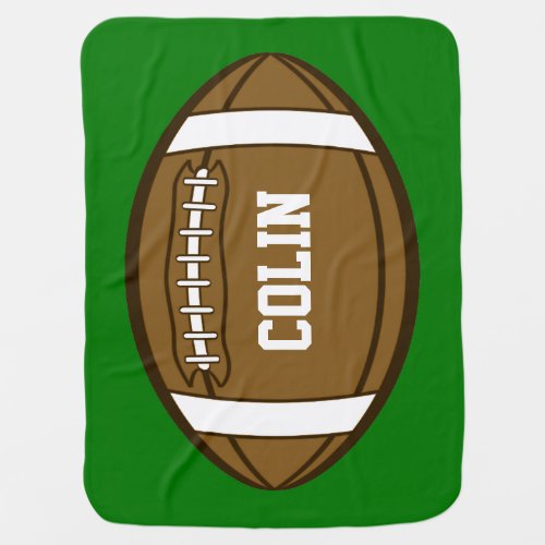 Personalized Football for Boys who love Sports Baby Blanket