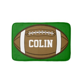 Personalized Football For Boys Who Love Sports Bathroom Mat by CandiCreations at Zazzle