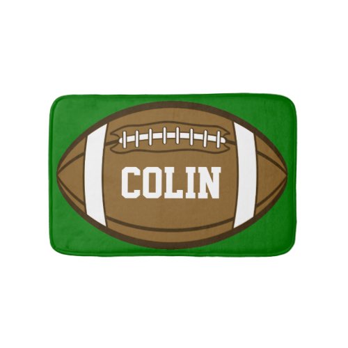 Personalized Football for Boys who love Sports Bathroom Mat